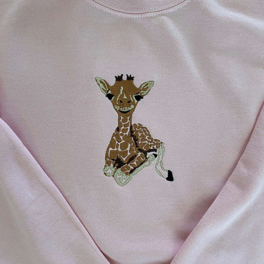 Baby Giraffe Embroidered Sweatshirt